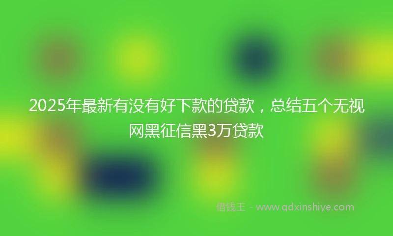 2025年最新有没有好下款的贷款，总结五个无视网黑征信黑3万贷款