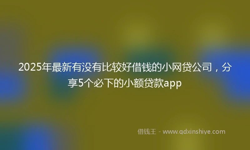 2025年最新有没有比较好借钱的小网贷公司，分享5个必下的小额贷款app