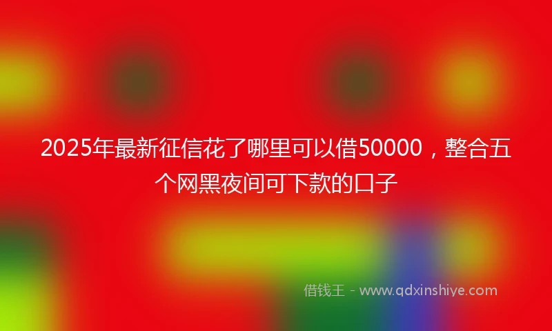 2025年最新征信花了哪里可以借50000，整合五个网黑夜间可下款的口子