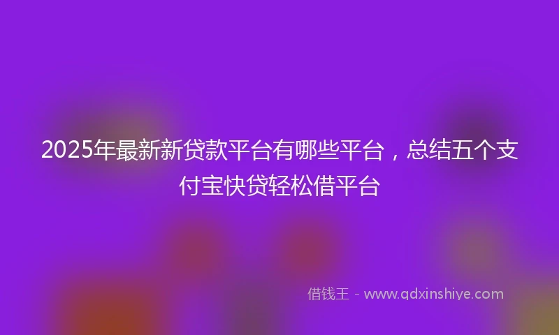 2025年最新新贷款平台有哪些平台，总结五个支付宝快贷轻松借平台