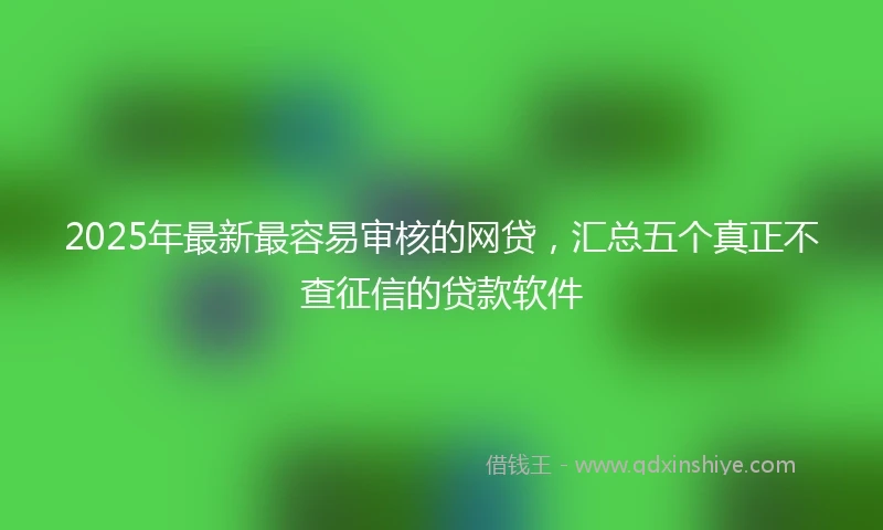 2025年最新最容易审核的网贷，汇总五个真正不查征信的贷款软件