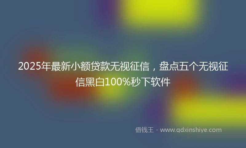 2025年最新小额贷款无视征信，盘点五个无视征信黑白100%秒下软件