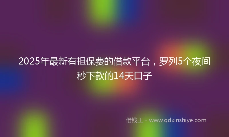 2025年最新有担保费的借款平台，罗列5个夜间秒下款的14天口子
