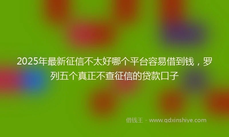 2025年最新征信不太好哪个平台容易借到钱，罗列五个真正不查征信的贷款口子