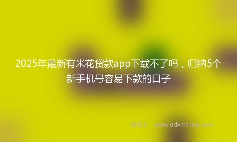 2025年最新有米花贷款app下载不了吗，归纳5个新手机号容易下款的口子