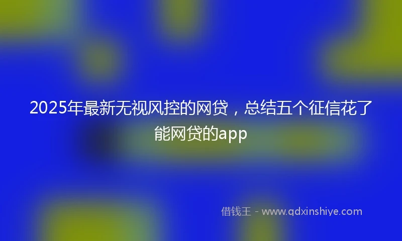 2025年最新无视风控的网贷，总结五个征信花了能网贷的app