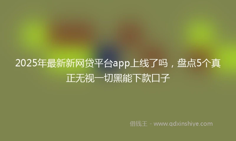 2025年最新新网贷平台app上线了吗，盘点5个真正无视一切黑能下款口子