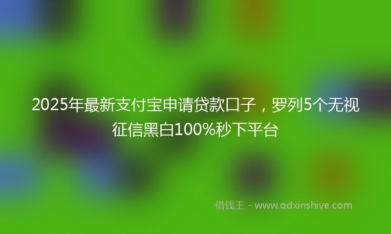 2025年最新支付宝申请贷款口子，罗列5个无视征信黑白100%秒下平台