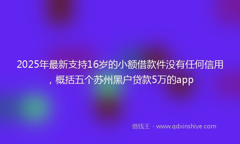 2025年最新支持16岁的小额借款件没有任何信用，概括五个苏州黑户贷款5万的app