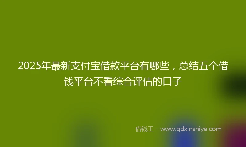 2025年最新支付宝借款平台有哪些，总结五个借钱平台不看综合评估的口子