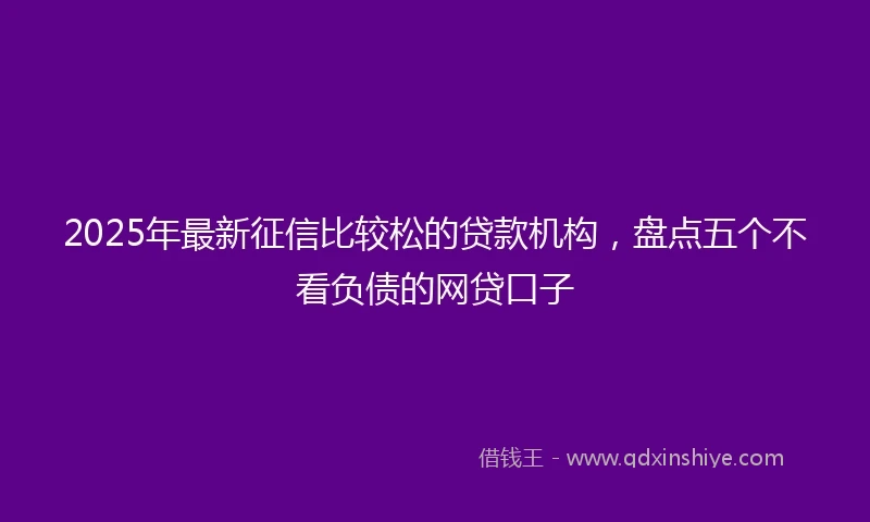 2025年最新征信比较松的贷款机构，盘点五个不看负债的网贷口子