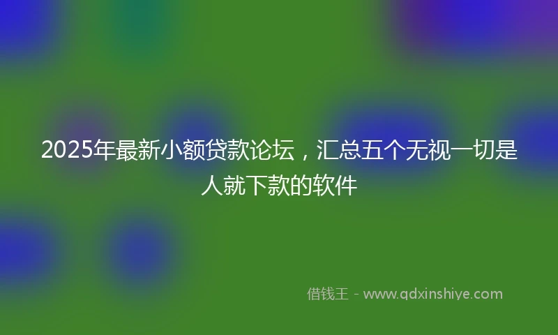 2025年最新小额贷款论坛，汇总五个无视一切是人就下款的软件