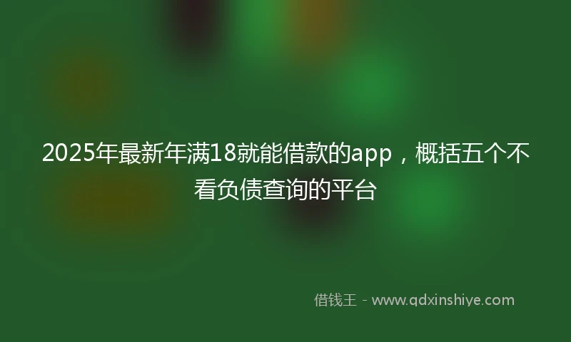 2025年最新年满18就能借款的app，概括五个不看负债查询的平台