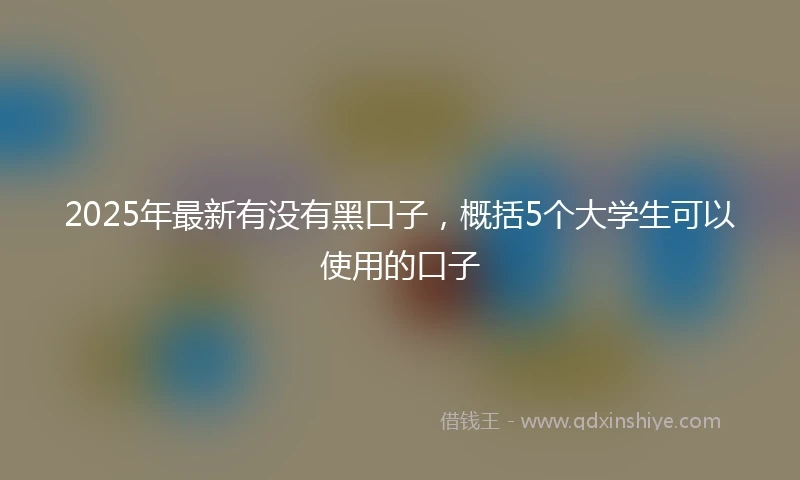 2025年最新有没有黑口子，概括5个大学生可以使用的口子