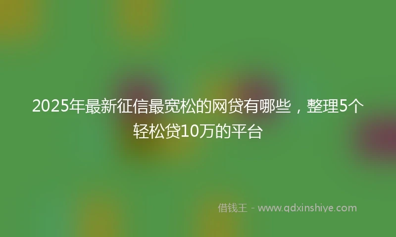 2025年最新征信最宽松的网贷有哪些，整理5个轻松贷10万的平台
