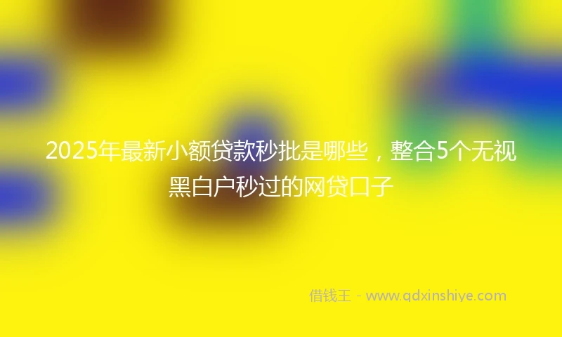 2025年最新小额贷款秒批是哪些，整合5个无视黑白户秒过的网贷口子