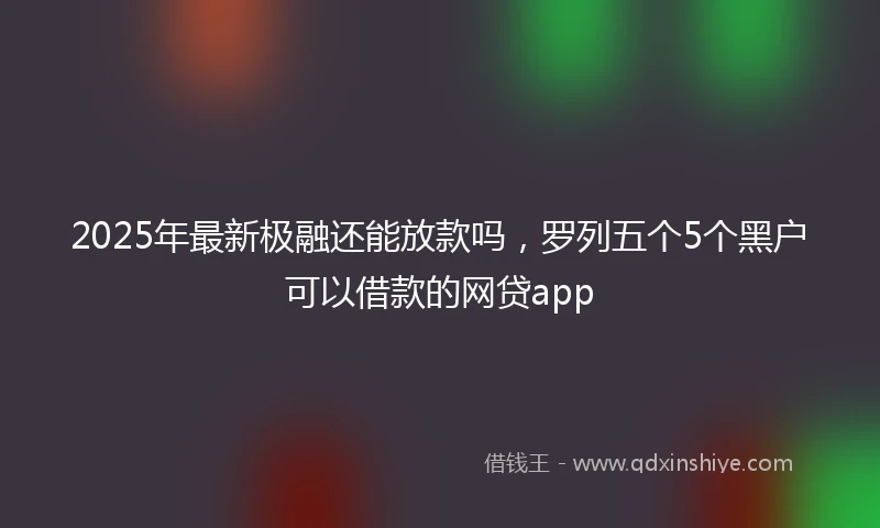 2025年最新极融还能放款吗，罗列五个5个黑户可以借款的网贷app