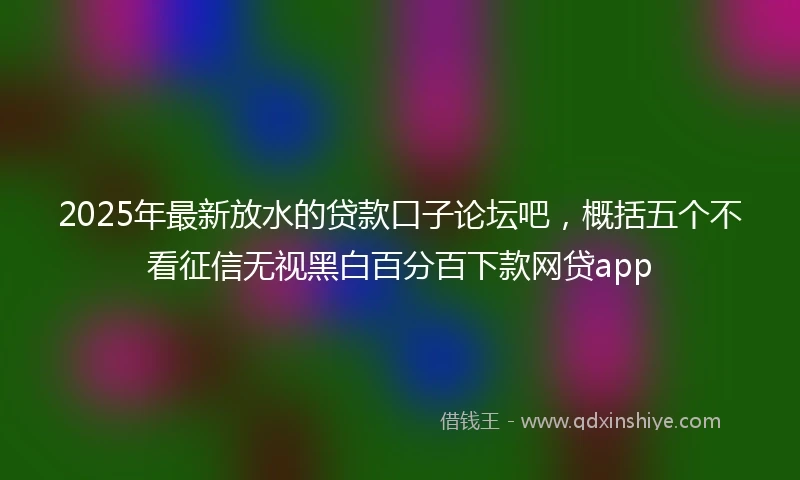 2025年最新放水的贷款口子论坛吧，概括五个不看征信无视黑白百分百下款网贷app