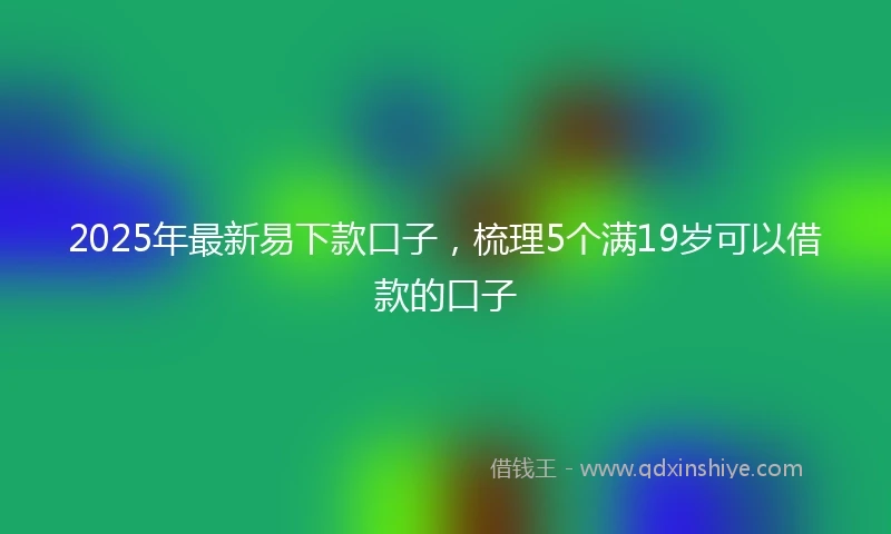 2025年最新易下款口子，梳理5个满19岁可以借款的口子