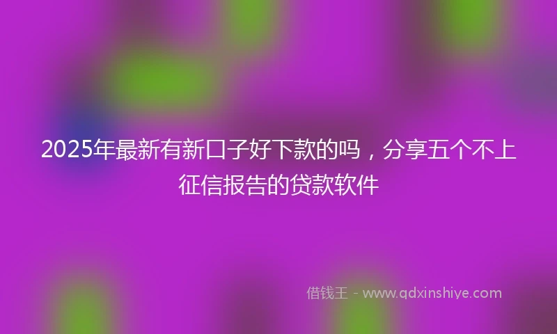 2025年最新有新口子好下款的吗，分享五个不上征信报告的贷款软件