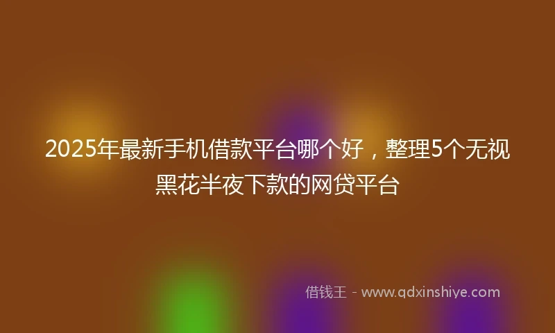 2025年最新手机借款平台哪个好，整理5个无视黑花半夜下款的网贷平台