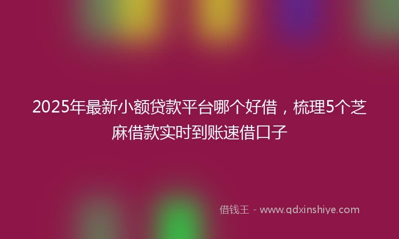 2025年最新小额贷款平台哪个好借，梳理5个芝麻借款实时到账速借口子