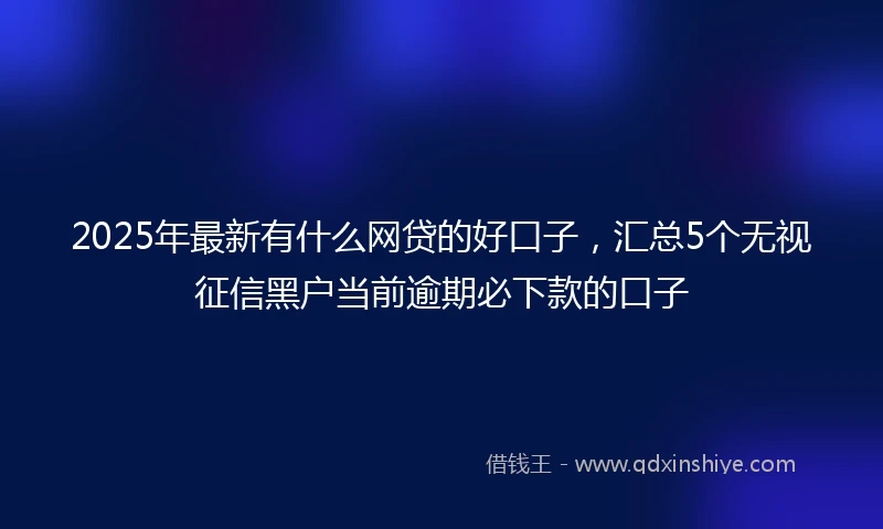 2025年最新有什么网贷的好口子，汇总5个无视征信黑户当前逾期必下款的口子