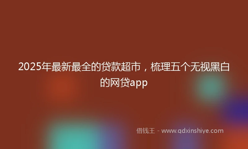 2025年最新最全的贷款超市，梳理五个无视黑白的网贷app