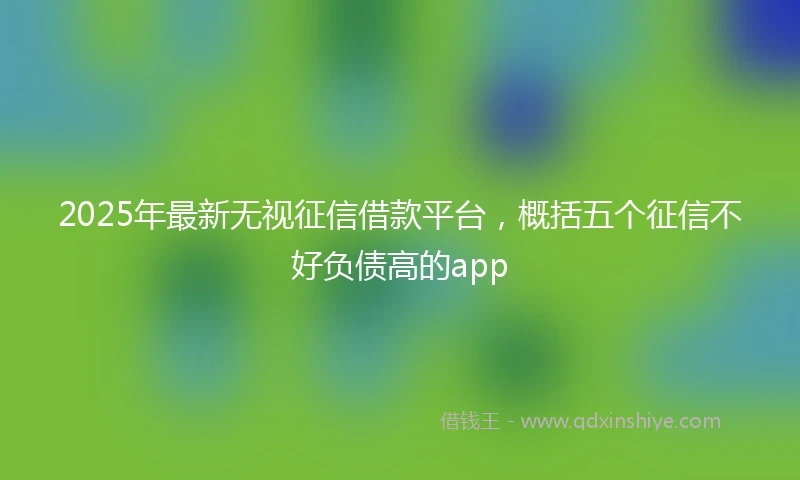 2025年最新无视征信借款平台，概括五个征信不好负债高的app
