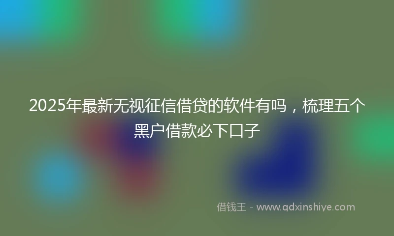 2025年最新无视征信借贷的软件有吗，梳理五个黑户借款必下口子