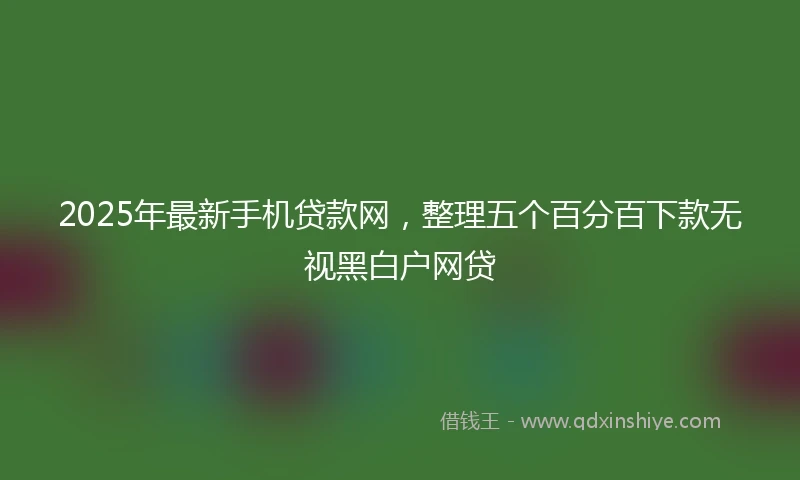 2025年最新手机贷款网，整理五个百分百下款无视黑白户网贷