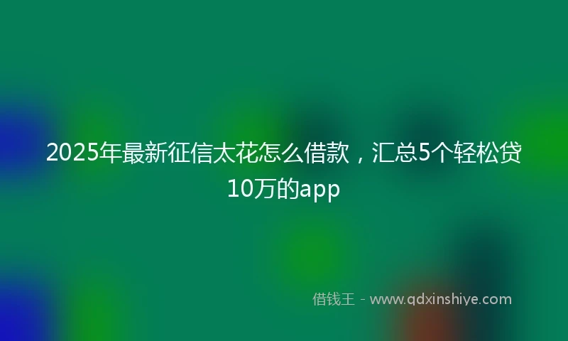 2025年最新征信太花怎么借款，汇总5个轻松贷10万的app
