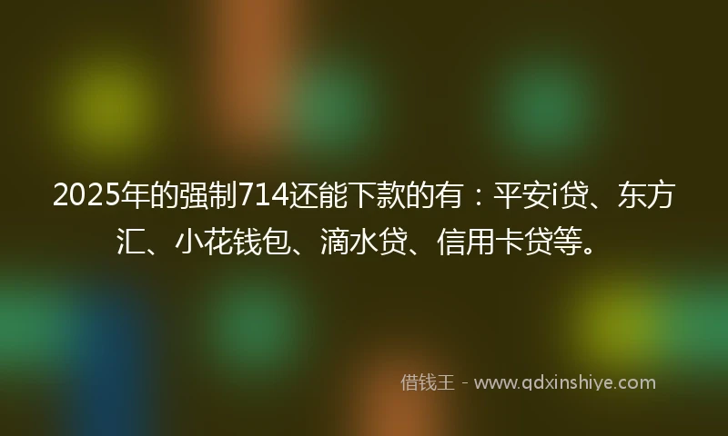 2025年的强制714还能下款的有：平安i贷、东方汇、小花钱包、滴水贷、信用卡贷等。