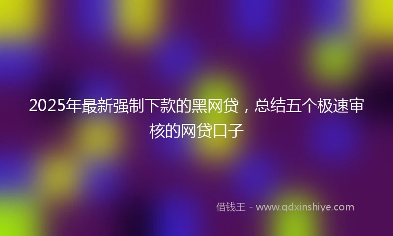 2025年最新强制下款的黑网贷，总结五个极速审核的网贷口子