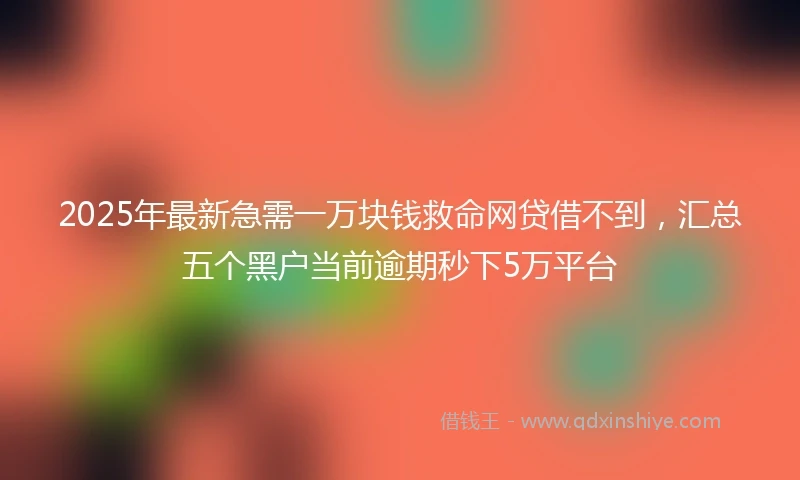 2025年最新急需一万块钱救命网贷借不到，汇总五个黑户当前逾期秒下5万平台