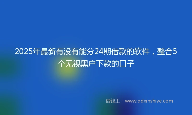 2025年最新有没有能分24期借款的软件，整合5个无视黑户下款的口子