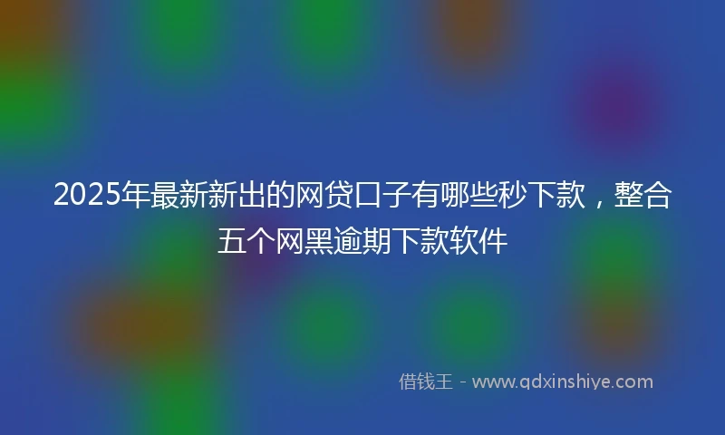 2025年最新新出的网贷口子有哪些秒下款，整合五个网黑逾期下款软件