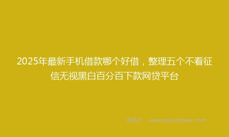 2025年最新手机借款哪个好借，整理五个不看征信无视黑白百分百下款网贷平台