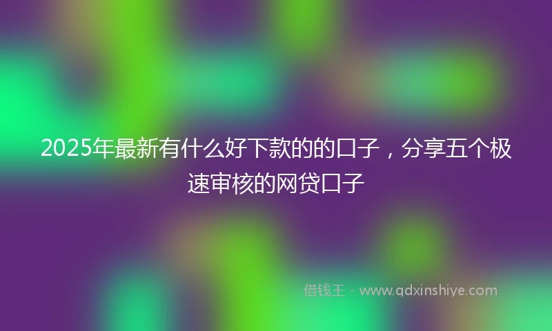 2025年最新有什么好下款的的口子，分享五个极速审核的网贷口子