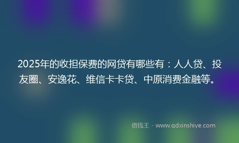 2025年的收担保费的网贷有哪些有：人人贷、投友圈、安逸花、维信卡卡贷、中原消费金融等。