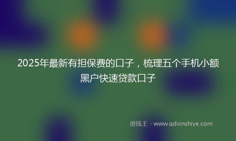 2025年最新有担保费的口子，梳理五个手机小额黑户快速贷款口子