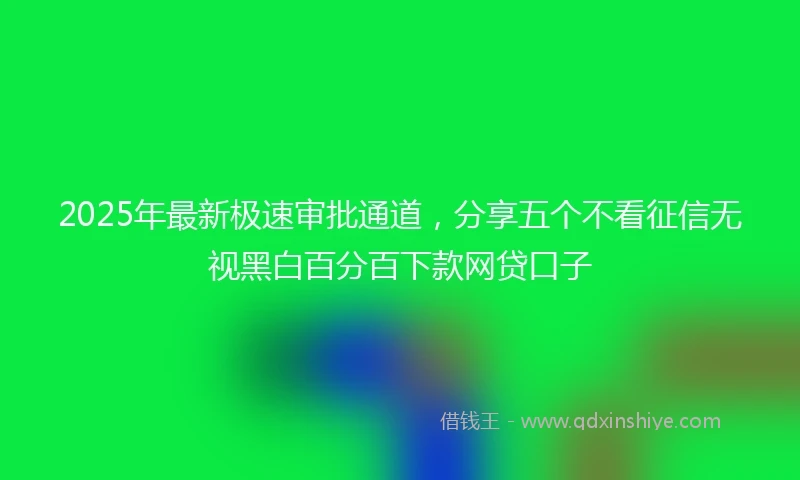 2025年最新极速审批通道，分享五个不看征信无视黑白百分百下款网贷口子