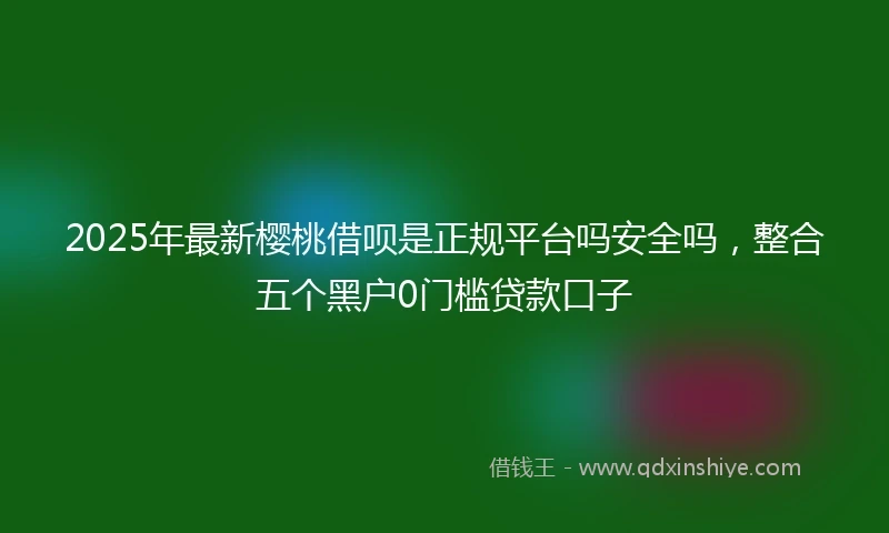 2025年最新樱桃借呗是正规平台吗安全吗，整合五个黑户0门槛贷款口子
