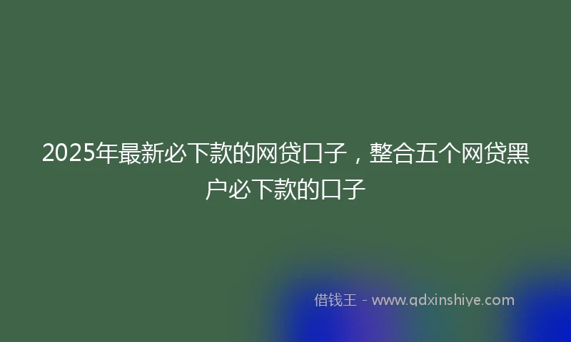 2025年最新必下款的网贷口子，整合五个网贷黑户必下款的口子