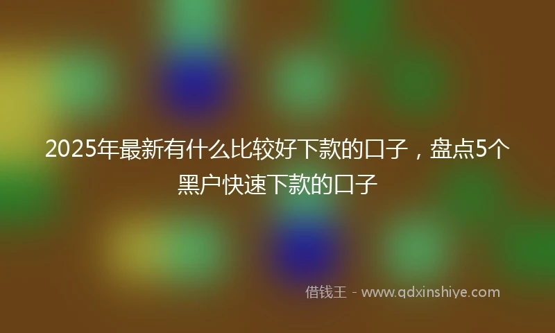2025年最新有什么比较好下款的口子，盘点5个黑户快速下款的口子