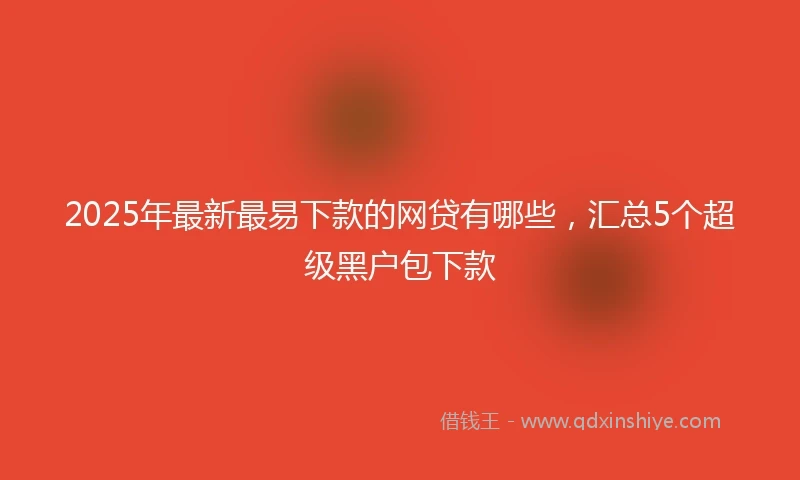 2025年最新最易下款的网贷有哪些，汇总5个超级黑户包下款