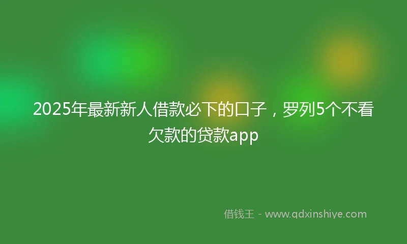 2025年最新新人借款必下的口子，罗列5个不看欠款的贷款app