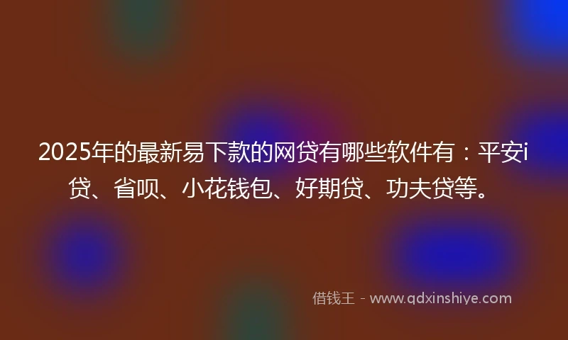 2025年的最新易下款的网贷有哪些软件有：平安i贷、省呗、小花钱包、好期贷、功夫贷等。