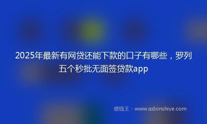 2025年最新有网贷还能下款的口子有哪些，罗列五个秒批无面签贷款app