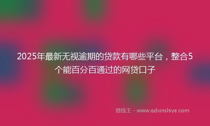 2025年最新无视逾期的贷款有哪些平台，整合5个能百分百通过的网贷口子